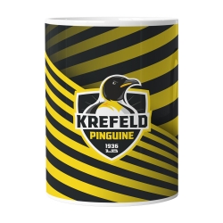 Krefeld Pinguine - Fan Tasse - Perspektive - schwarz/gelb